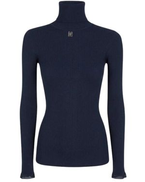 Elisabetta Franchi Rollkragenpullover Aus Rippstrick - Blau