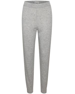 Part Two Grijze Melange Cashmere Broek - Grijs