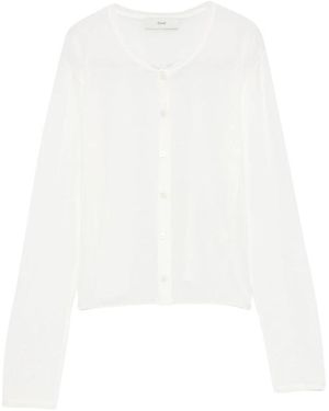 DUNST Sheer Button-Front Cardigan - Weiß