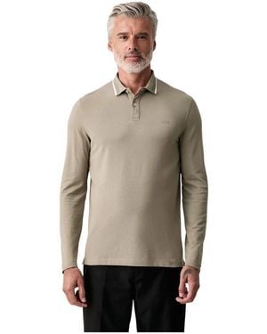 Guess Tops ,Groen ,Katoen Ls Detailed Tech Polo - Grijs