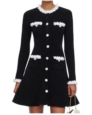 Self-Portrait Knitted Dresses - Black