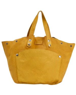 Malababa Bolso De Cuero Teñido A Mano, Mujer, Talla - Amarillo
