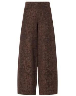 Liu Jo Jeans ,Bruin ,Katoen Wide Jeans