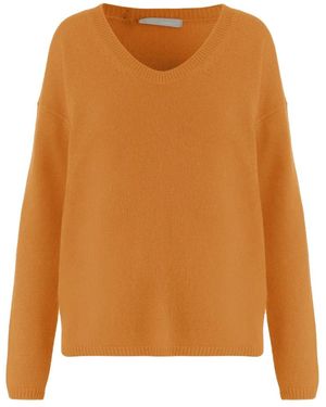 Allude Truien & Vesten ,Oranje ,Kasjmier Cashmere Trui - Bruin