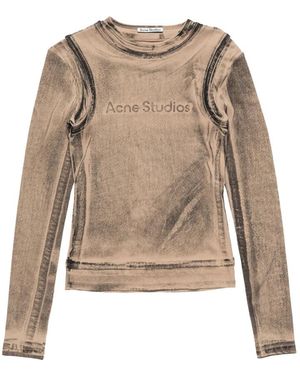 Acne Studios Layered Printed Crewneck T-Shirt - Natural