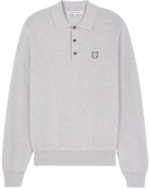Maison Kitsuné V-Neck Knitwear - Grey