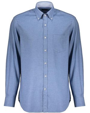 Paul & Shark Overhemden ,Blauw ,Katoen Katoenen Blend Lange Mouw Shirt