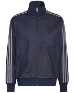 adidas Hoodies & Sweatvesten ,Blauw ,Zip-Throughs