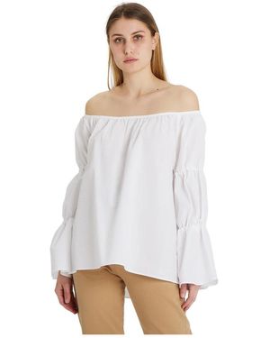 Giorgio Grati Overhemden ,Wit ,Katoen Polka Dot Katoenen Blouse