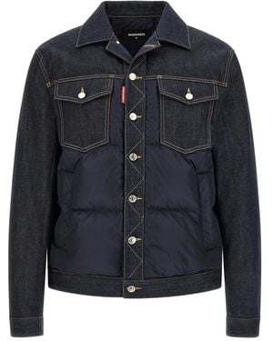DSquared² Padded Hybrid Denim Jacket - Blue