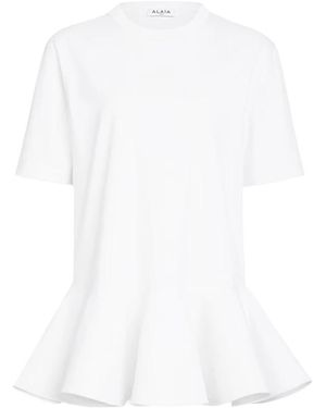 Alaïa Peplum T-Shirt - Wit
