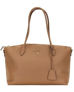 Prada Tassen ,Bruin ,Leer Medium Leather Shoulder Bag