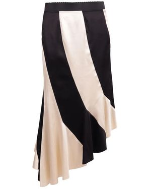 The Attico Midi-Rok Met Asymmetrische Zoom - Blauw