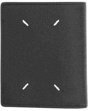 Maison Margiela Accessoires ,Zwart ,Leer Kleine Bi-Fold Portemonnee
