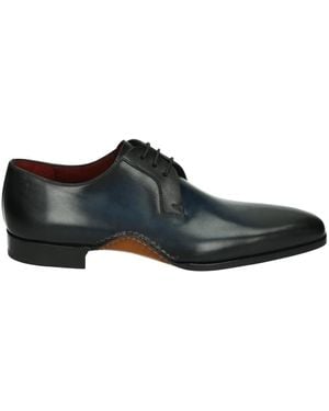 Magnanni Blaue Business Low Lederschuhe - Schwarz