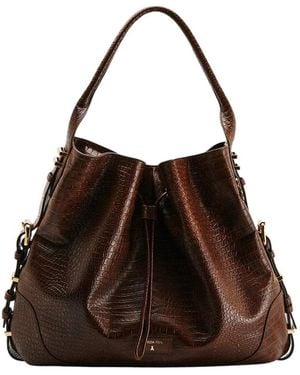 Patrizia Pepe Tassen ,Bruin ,Leer Croco Belt Bag