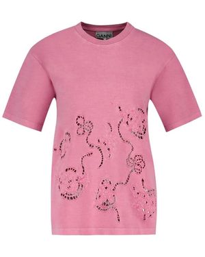 Ganni T-Shirts - Pink