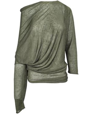 P.A.R.O.S.H. Militärstil Leinenpullover - Grün