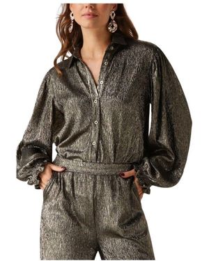 Ydence Goldene Glam Bluse Jaylyn - Braun