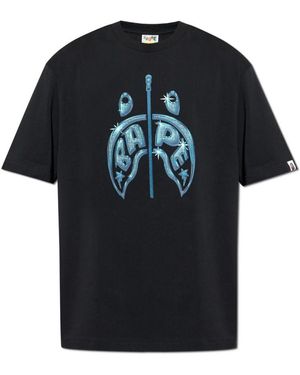 A Bathing Ape T-Shirt Mit Logo - Schwarz