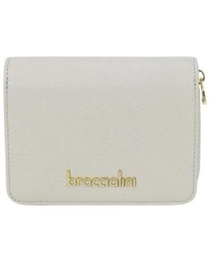 Braccialini Accessoires ,Grijs ,Leer Kleine Leren Portemonnee - Wit
