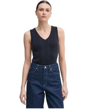 Mos Mosh V-Hals Gebreide Vest - Blauw