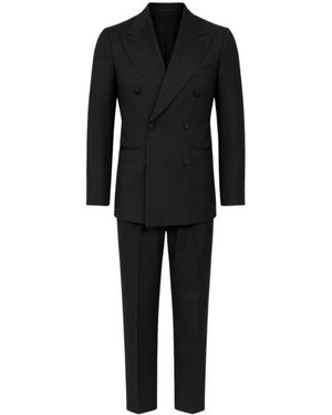 Franzese Collection Double Breasted Suits - Black
