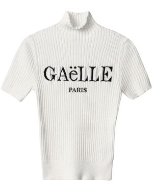 Gaelle Paris Weißes Logo Großes Donna Top