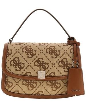 Guess Audrey Monogramme Flap Bag - Braun
