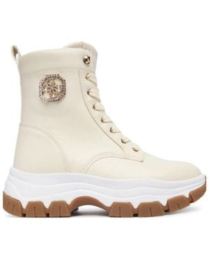 Guess Lace-Up Boots - Blanco