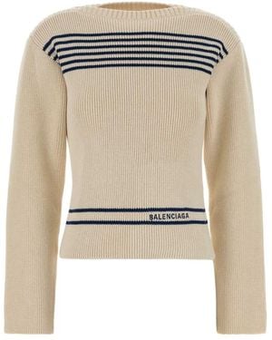 Balenciaga Round-Neck Knitwear - Blanco
