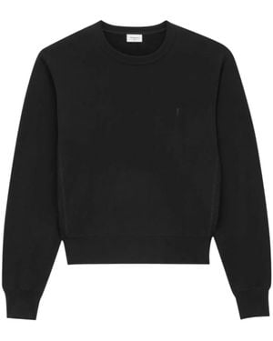 Saint Laurent Cassandre Geborduurde Sweatshirt - Zwart
