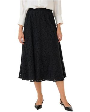 Cream Midi Skirts - Black
