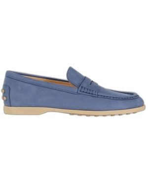 Tod's Mocassins Aus Nubukleder - Blau