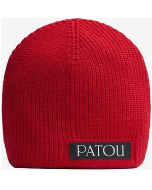 Patou Accessoires ,Rood ,Wol Gebreide Beanie Muts Van Wolmix