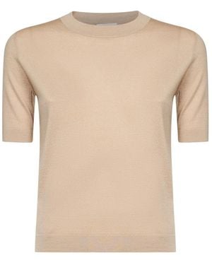 Weekend by Maxmara Rundhals-Strick-T-Shirt - Natur