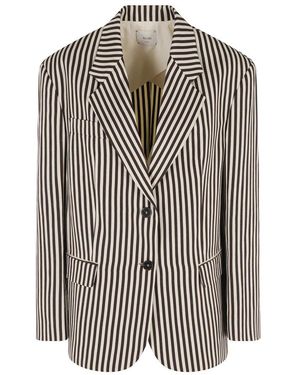 Alysi Jassen ,Bruin ,Blazer Visco Stripes Monopetto
