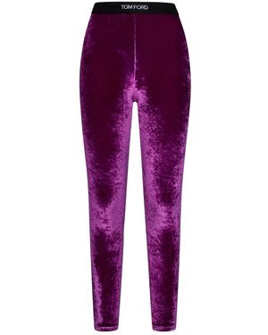 Tom Ford Stretch Velvet Signature Leggings - Paars