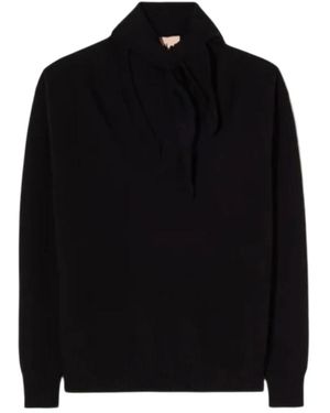 Plan C V-Hals Gebreide Kleding - Zwart