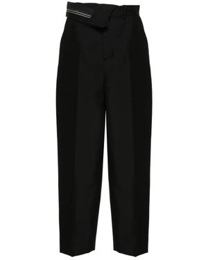 Fendi Zwarte Mohair-Wolmix Stijlvolle Broek