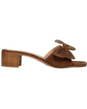 Sangiorgio Heeled Mules - Marrone
