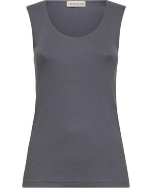 Blanca Vita Sleeveless Tops - Grey