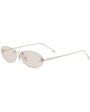 Fendi First Crystal Oval Sonnenbrille - Weiß