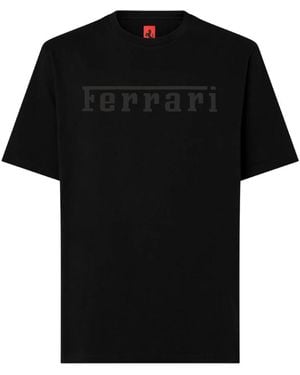 Ferrari Baumwoll-T-Shirt Mit Logo - Schwarz