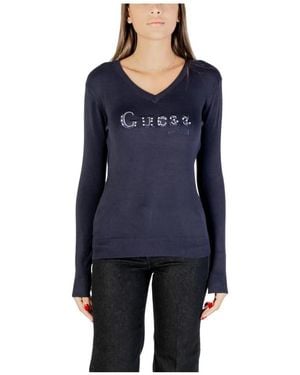 Guess V-Neck Knitwear - Bleu