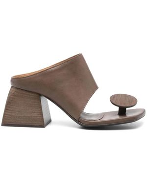 Uma Wang Schoenen ,Grijs ,Leer Heeled Mules - Bruin