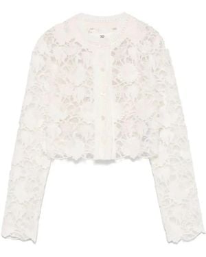 Ermanno Scervino Truien & Vesten ,Wit ,Katoen Cropped Cardigan