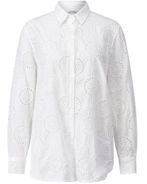 Caliban Elegante Eyelet-Bluse - Weiß