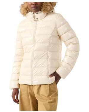 J.O.T.T Jassen ,Wit ,Leer Luxe Laquée Parka - Naturel