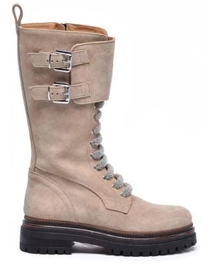 Eleventy Lace-Up Boots - Brown